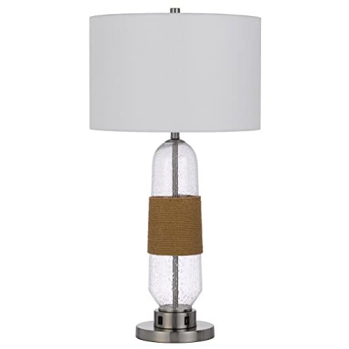 150W 3 Way Everett Bubbled Glass Table Lamp - Cal Lighting