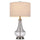 150W 3 Way Baraboo Glass Table Lamp With Wire Guard Design And Drum Fabric Shade - Cal Lighting