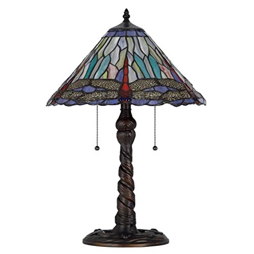 60W X 2 Metal/Resin Tiffany Table Lamp With Pull Chain Switches - Cal Lighting