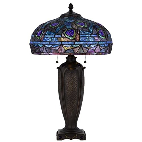 60W X 2 Metal/Resin Tiffany Table Lamp With Pull Chain Switches - Cal Lighting