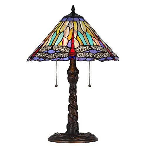 60W X 2 Metal/Resin Tiffany Table Lamp With Pull Chain Switches - Cal Lighting