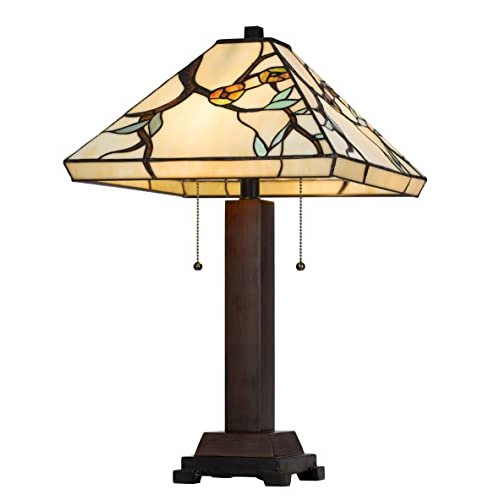 60W X 2 Metal/Resin Tiffany Table Lamp With Pull Chain Switches - Cal Lighting