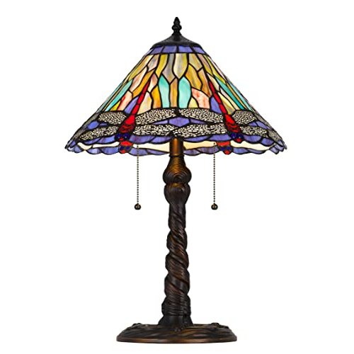 60W X 2 Metal/Resin Tiffany Table Lamp With Pull Chain Switches - Cal Lighting