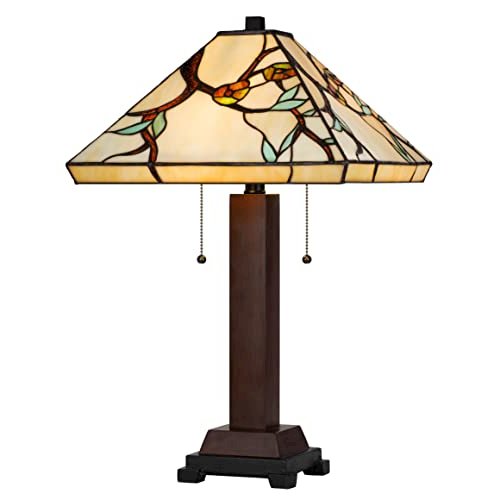 60W X 2 Metal/Resin Tiffany Table Lamp With Pull Chain Switches - Cal Lighting