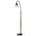 60W Hinton Downbridge Metal Floor Lamp With Faux Wood Pole And Glass Shade - Cal Lighting