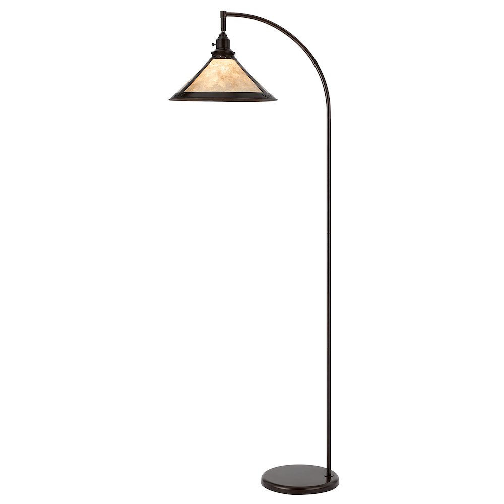 60W Downbridge Adjustable Metal Floor Lamp With Mica Shade - Cal Lighting