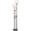 60W X 3 Oconto Metal Floor Lamp With Patterned Glass Shades. - Cal Lighting