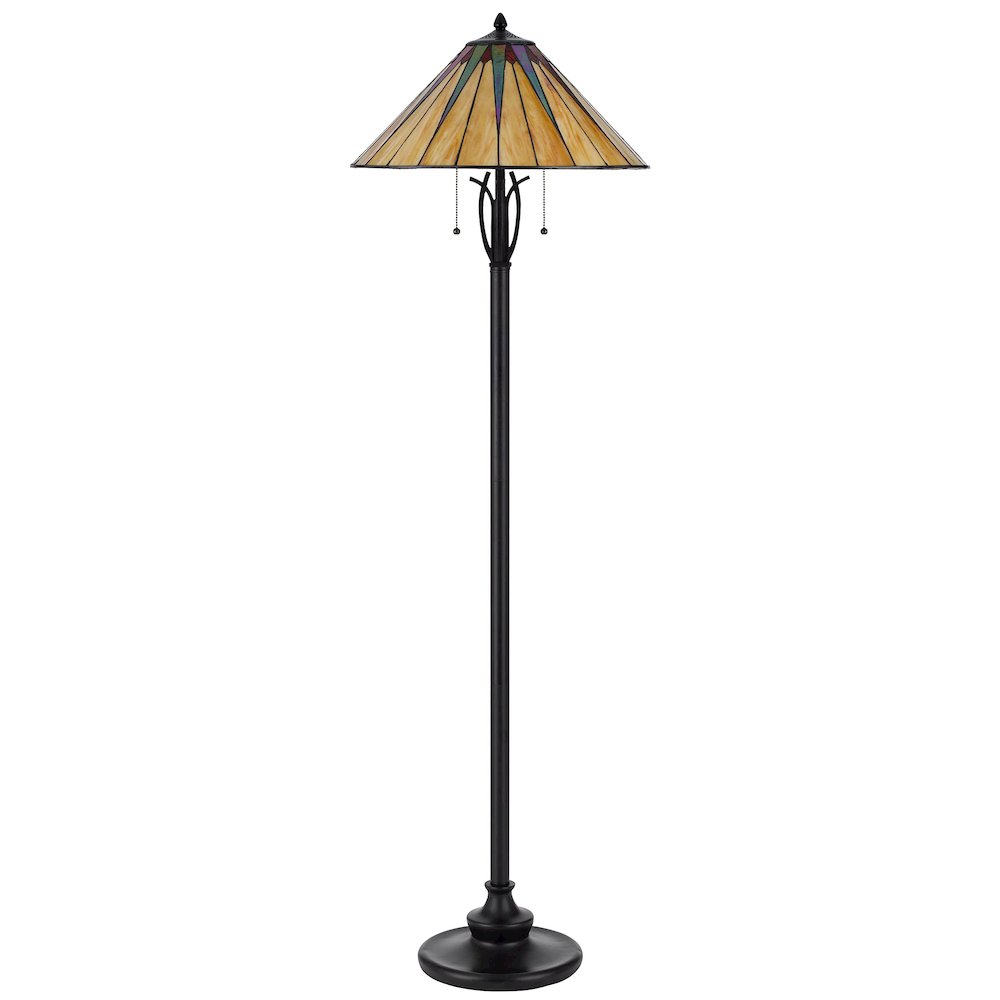 60W X 2 Metal/Resin Tiffany Table Lamp With Pull Chain Switches - Cal Lighting