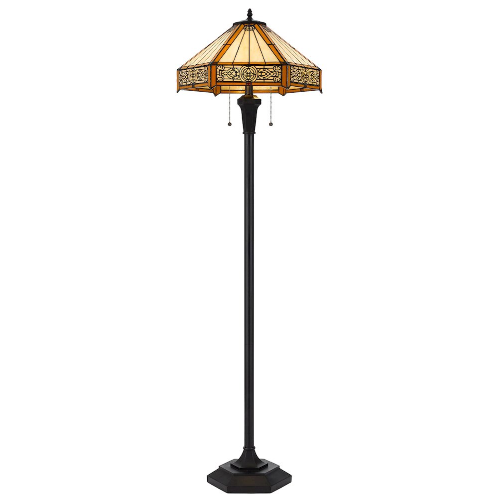 60W X 2 Metal/Resin Tiffany Table Lamp With Pull Chain Switches - Cal Lighting