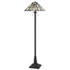 60W X 2 Metal/Resin Tiffany Floor Lamp With Pull Chain Switches - Cal Lighting