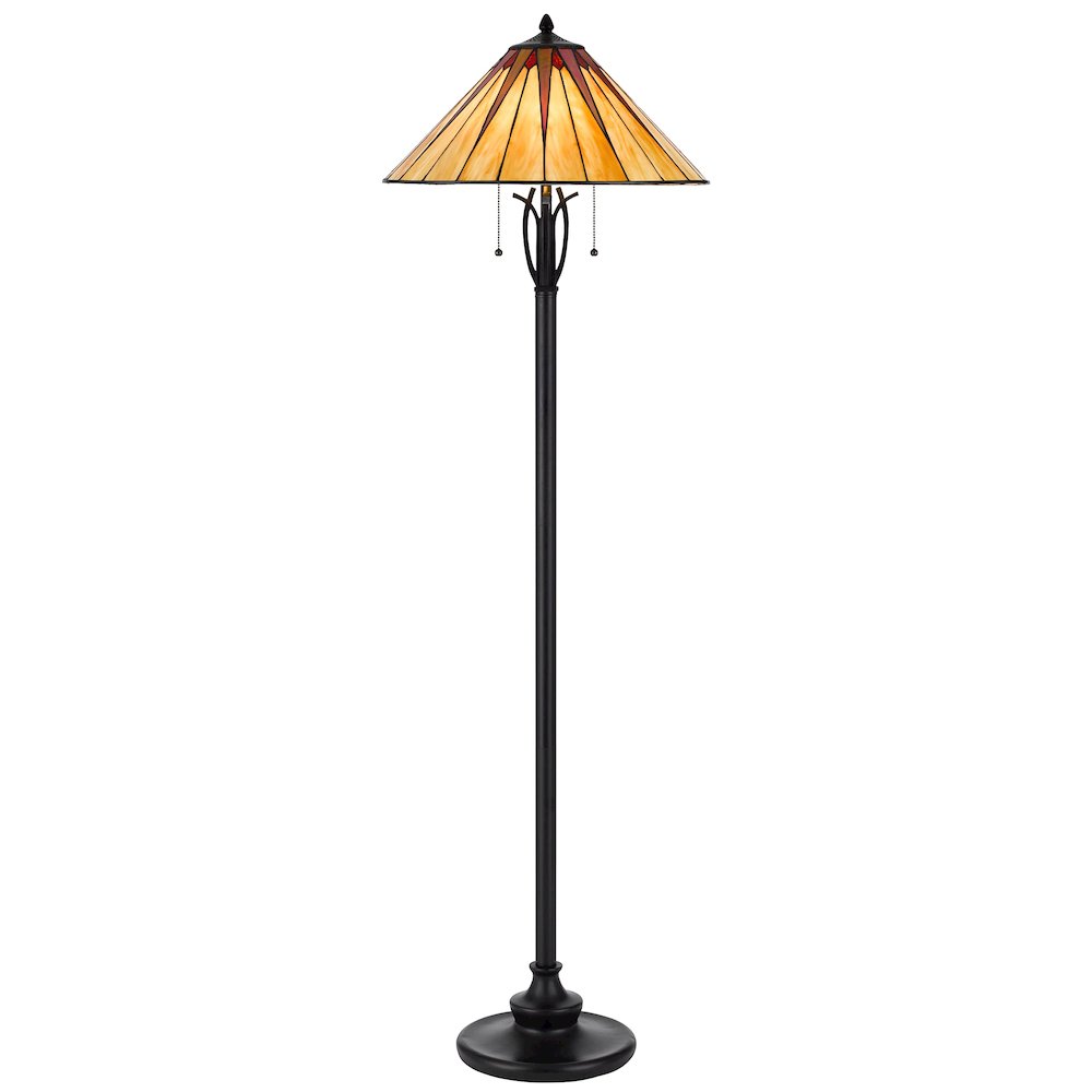60W X 2 Metal/Resin Tiffany Table Lamp With Pull Chain Switches - Cal Lighting