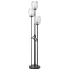 60W X 3 Oconto Metal Floor Lamp With Patterned Glass Shades. - Cal Lighting