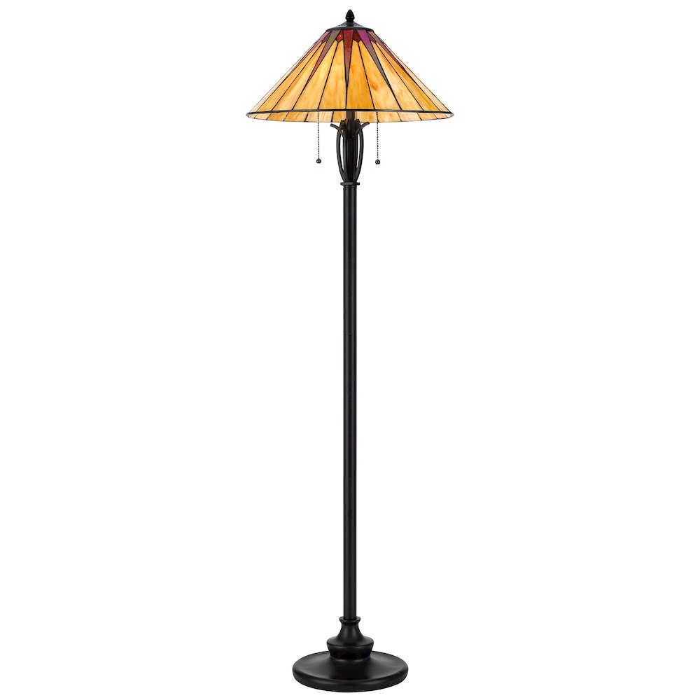 60W X 2 Metal/Resin Tiffany Table Lamp With Pull Chain Switches - Cal Lighting