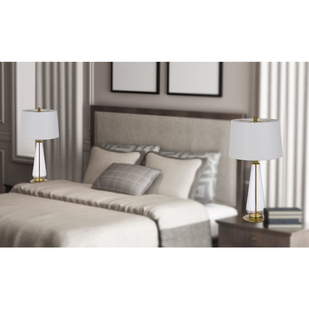 150W 3 Way Southington Glass Table Lamp - Cal Lighting
