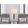 Goldston 100W Metal Table Lamp With Drum Hardback Fabric Shade - Cal Lighting