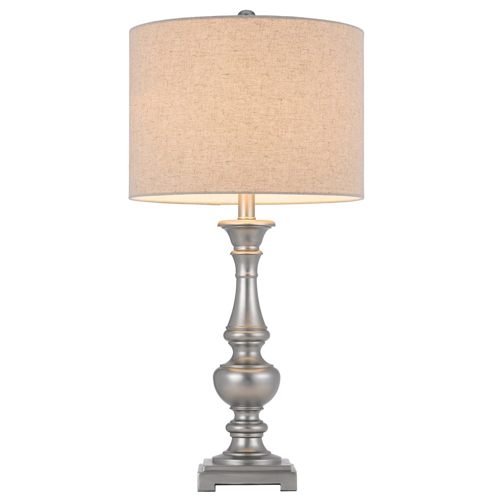100W Nampa Resin Table Lamp With Hardback Drum Fabric Shade (Sold As Pairs) - Cal Lighting