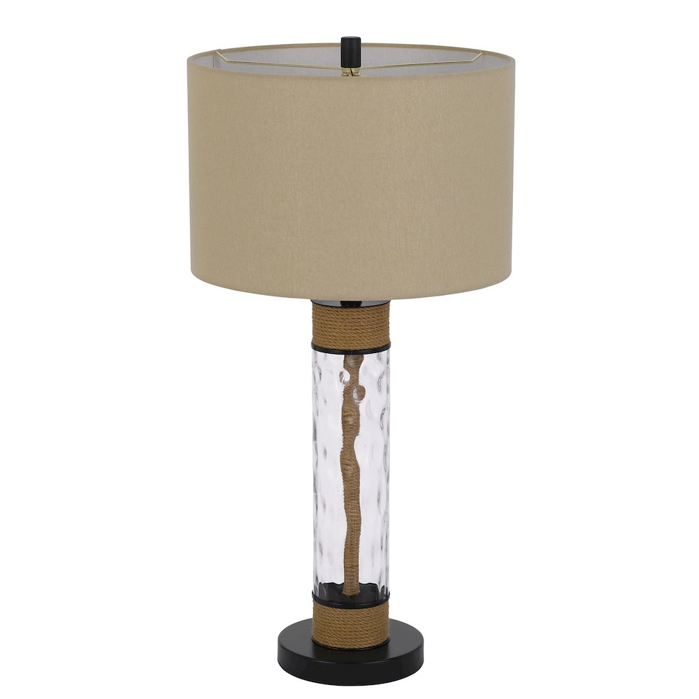 150W 3 Way Bartow Glass/Metal Table Lamp - Cal Lighting