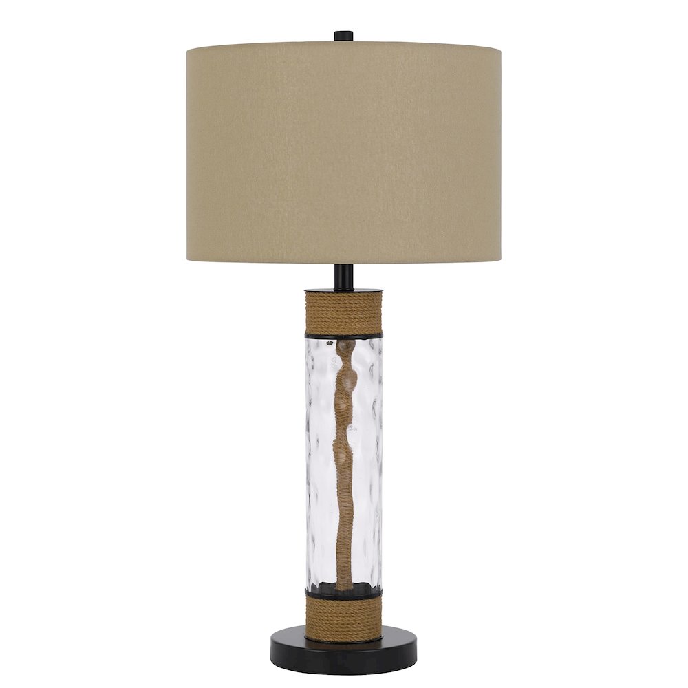 150W 3 Way Bartow Glass/Metal Table Lamp - Cal Lighting
