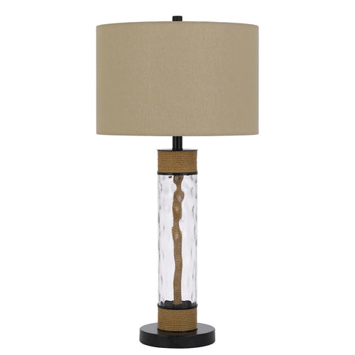 150W 3 Way Bartow Glass/Metal Table Lamp - Cal Lighting