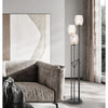 60W X 3 Oconto Metal Floor Lamp With Patterned Glass Shades. - Cal Lighting