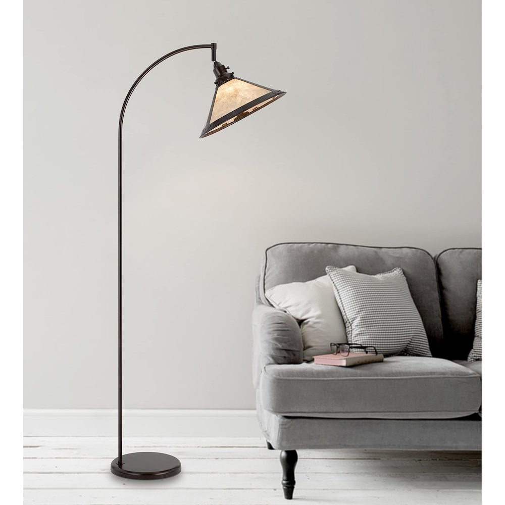 60W Downbridge Adjustable Metal Floor Lamp With Mica Shade - Cal Lighting
