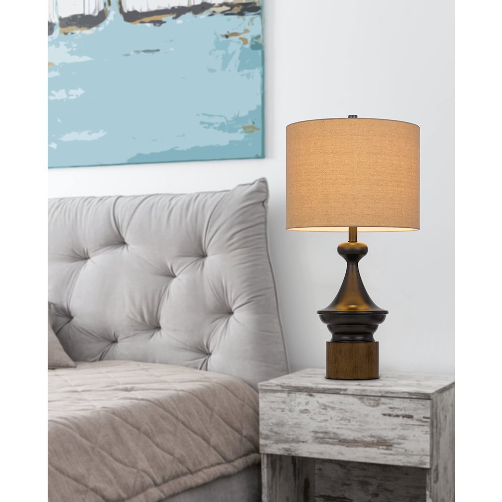 150W 3 Way Sterling Metal/Table Lamp - Cal Lighting