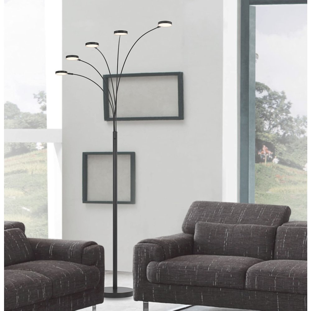 Malibu Intergrated Led 8W X 5 Metal Arc Floor Lamp - Cal Lighting