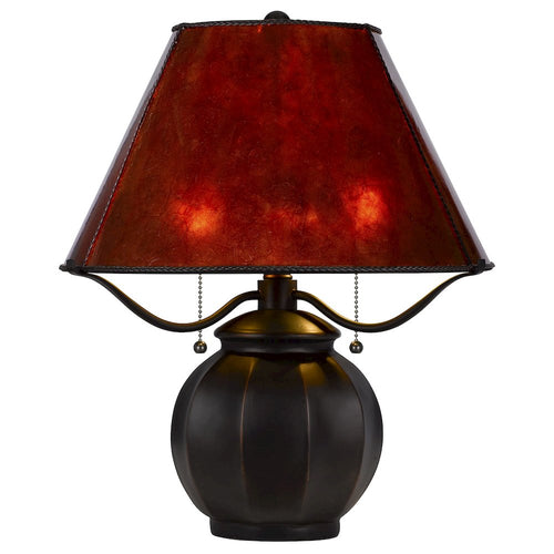 60W X 2 Indio Metal/Resin Mica Table Lamp With Pull Chain Switch - Cal Lighting