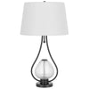 Forssa 100W 3 Way Table Lamp With 2W Led Night Light In Glass And Metal Base. - Cal Lighting