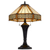 60W X 2 Metal/Resin Tiffany Table Lamp With Pull Chain Switches - Cal Lighting
