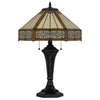 60W X 2 Metal/Resin Tiffany Table Lamp With Pull Chain Switches - Cal Lighting
