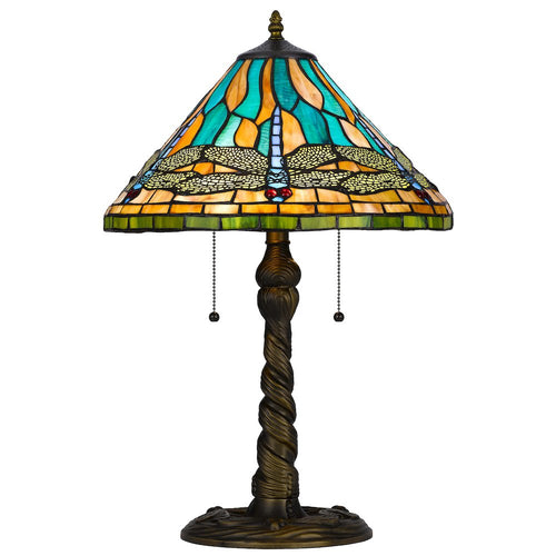 60W X 2 Metal/Resin Tiffany Table Lamp With Pull Chain Switches - Cal Lighting