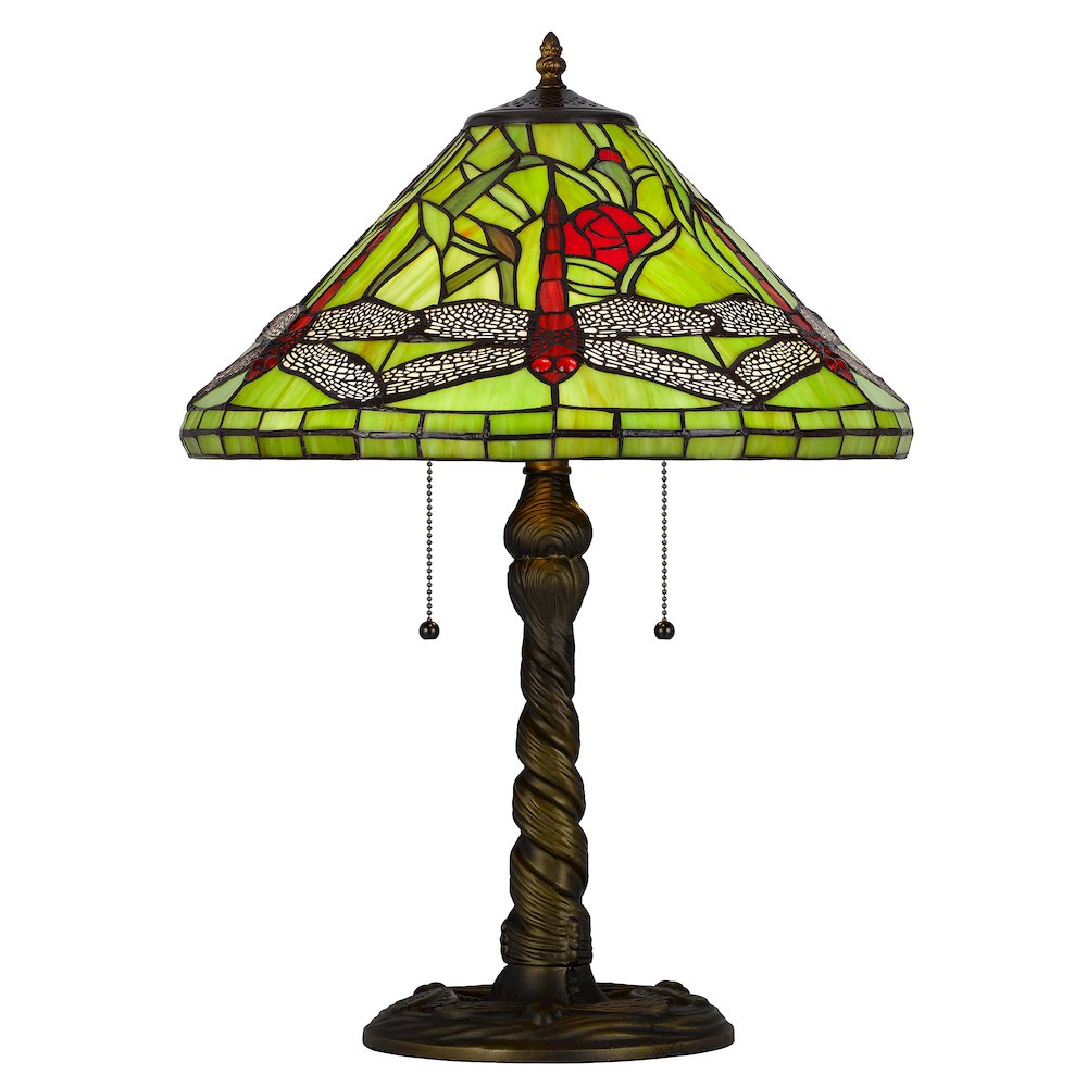 60W X 2 Metal/Resin Tiffany Table Lamp With Pull Chain Switches - Cal Lighting