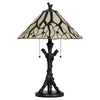 60W X 2 Metal/Resin Tiffany Table Lamp With Pull Chain Switches - Cal Lighting