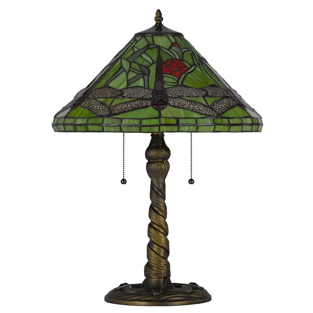 60W X 2 Metal/Resin Tiffany Table Lamp With Pull Chain Switches - Cal Lighting