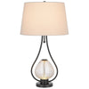 Forssa 100W 3 Way Table Lamp With 2W Led Night Light In Glass And Metal Base. - Cal Lighting