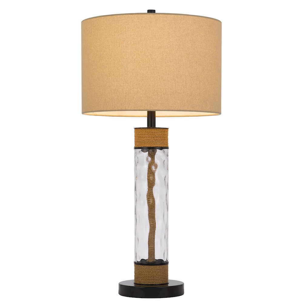 150W 3 Way Bartow Glass/Metal Table Lamp - Cal Lighting