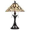 60W X 2 Metal/Resin Tiffany Table Lamp With Pull Chain Switches - Cal Lighting