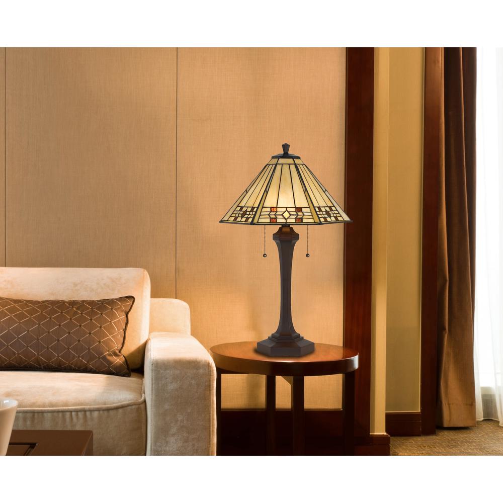 60W X 2 Tiffany Table Lamp - Cal Lighting