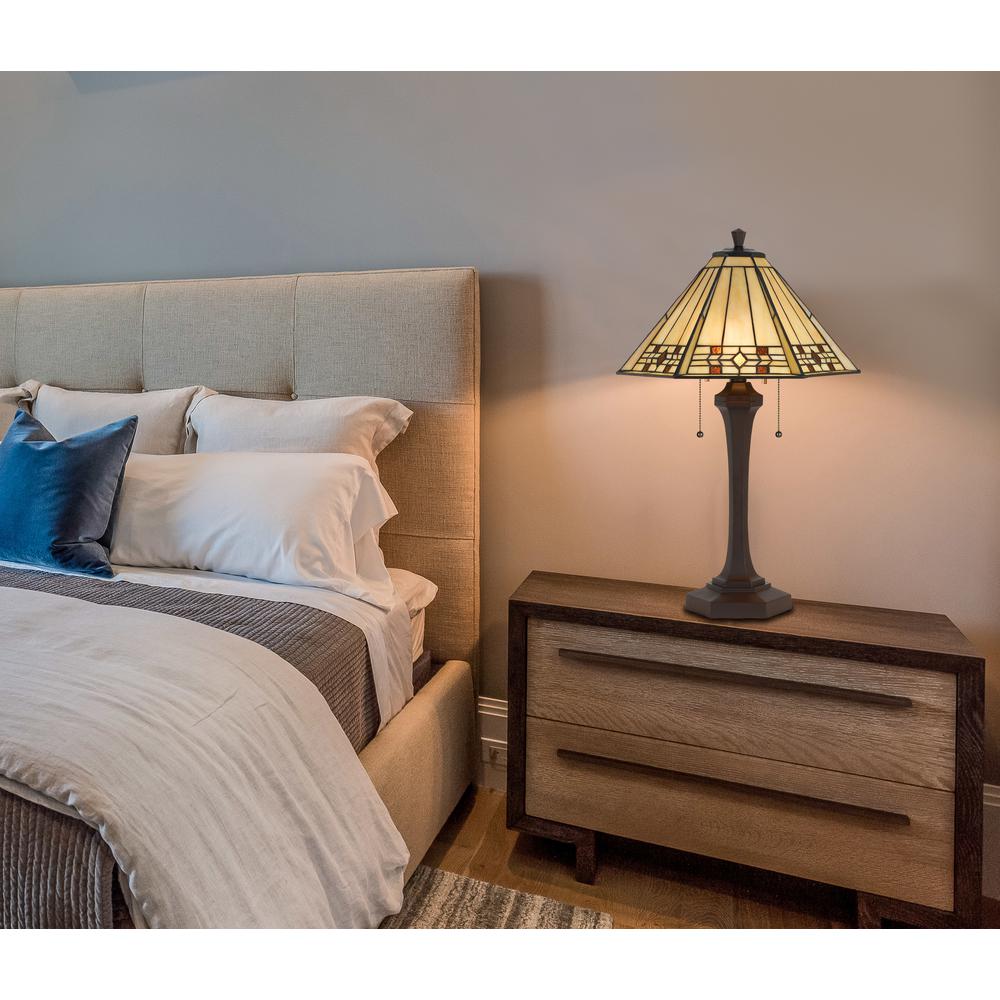 60W X 2 Tiffany Table Lamp - Cal Lighting