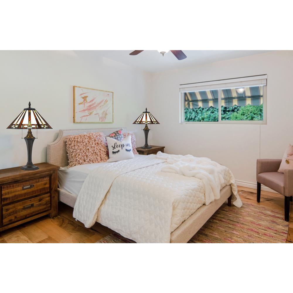 60W X 2 Tiffany Table Lamp - Cal Lighting