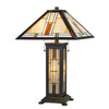 60W X 2 Tiffany Table Lamp With 7W Night Light - Cal Lighting