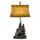 150W 3 Way Forest Resin Table Lamp With Leatherette Shade - Cal Lighting