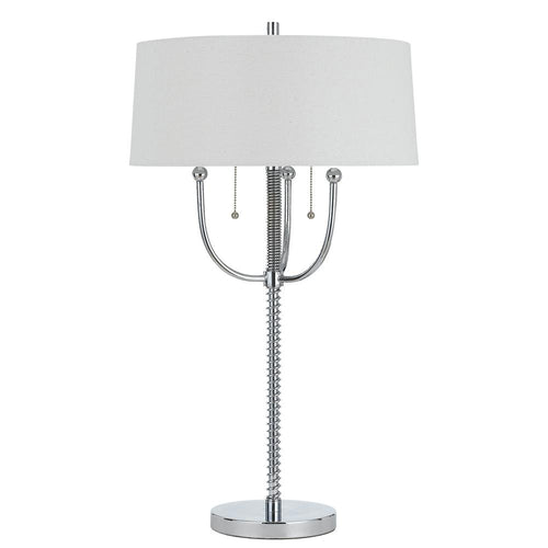60W X 2 Lesinametal  Floor Lamp With Linen Shade - Cal Lighting