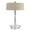 60W X 2 Leccemetal  Table Lamp With Burlap Shade - Cal Lighting