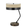 60W X 2 Parson Metal/Wood Desk Lamp With Metal/Fabric Shade With 2 Usb Ports - Cal Lighting