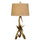 150W 3 Way Drummond Antler Resin Table Lamp With Burlap Shade - Cal Lighting