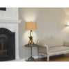 150W 3 Way Drummond Antler Resin Table Lamp With Burlap Shade - Cal Lighting