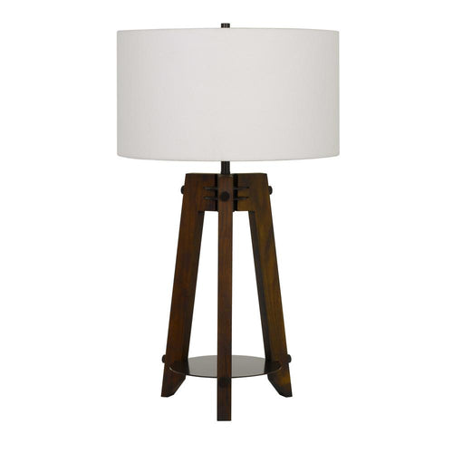 150W 3 Way Bilzen Ash Wood Tripod Table Lamp - Cal Lighting
