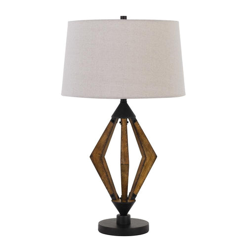 Valence 150W 3 Way Metal/Pine Wood Table Lamp - Cal Lighting